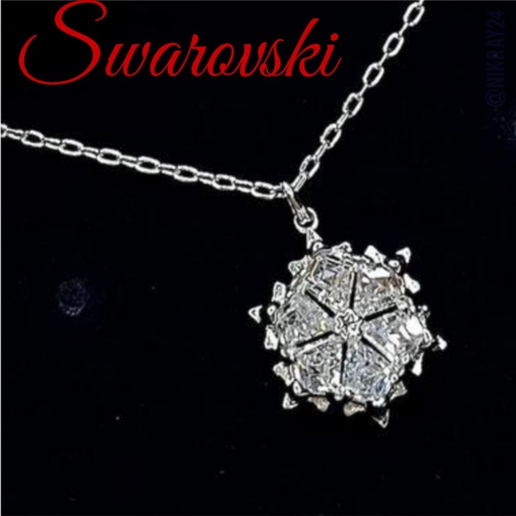 Swarovski Jewelry - Swarovski crystal Snowflake pendant chain Magic Snowflake, Rhodium plated silver